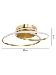 BHS Brass Pei Rings LED Flush Ceiling Light - Image 4 of 5