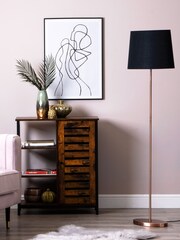BHS Copper Byrant Oval Shaded Stem Floor Lamp - Image 1 of 4