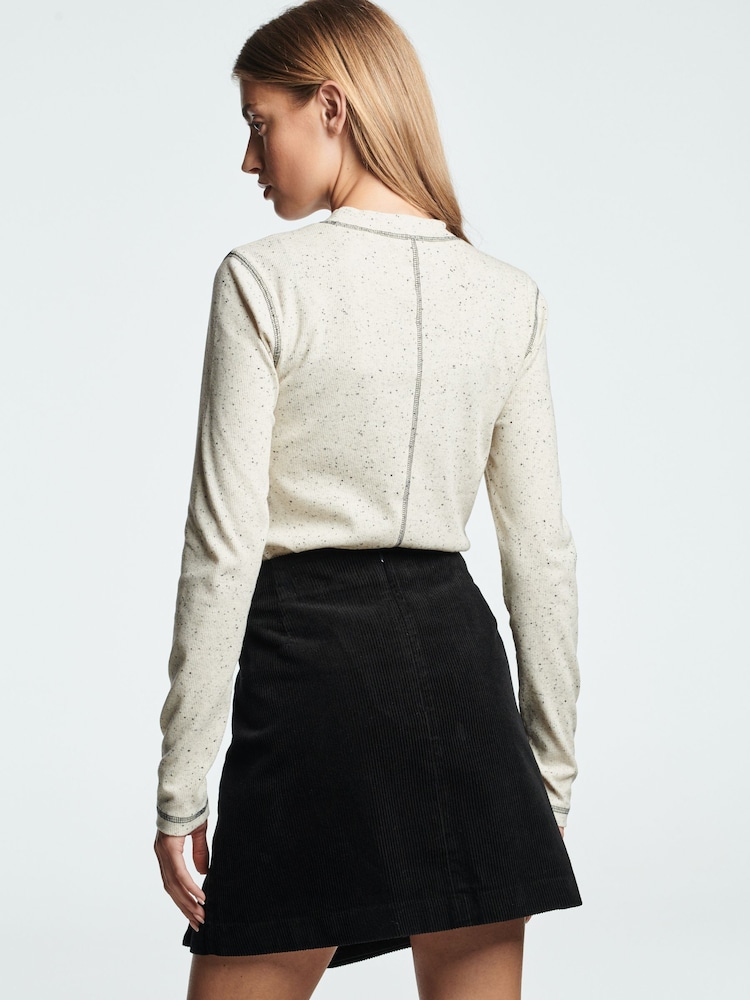 Black Corduroy Mini Skirt - Image 2 of 6