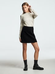 Black Corduroy Mini Skirt - Image 3 of 6