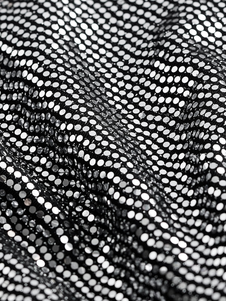 Silver Midi Sequin Skirt - Image 6 of 6