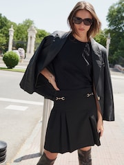 Black Mini Pleated Kilt Skirt - Image 1 of 6