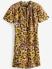 Animal Print Angel Sleeve Summer Tea Dress - Image 2 of 2