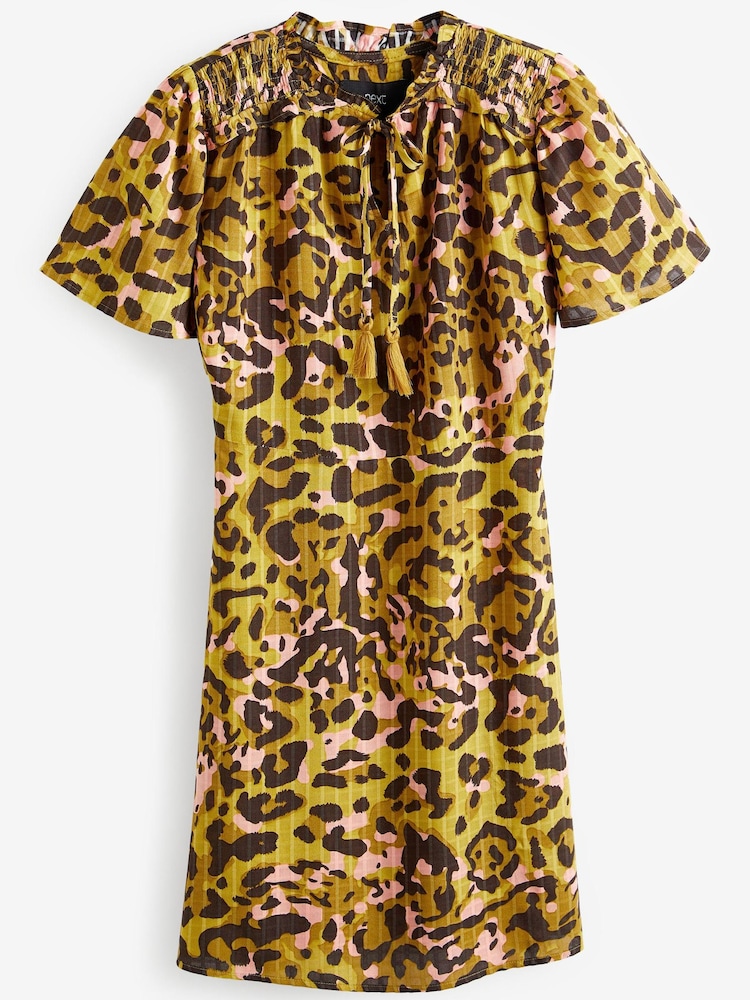 Animal Print Angel Sleeve Summer Tea Dress - Image 2 of 2