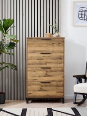 Dark Bronx Oak Effect 4 Drawer Tall Chest of Drawers - Image 1 of 7