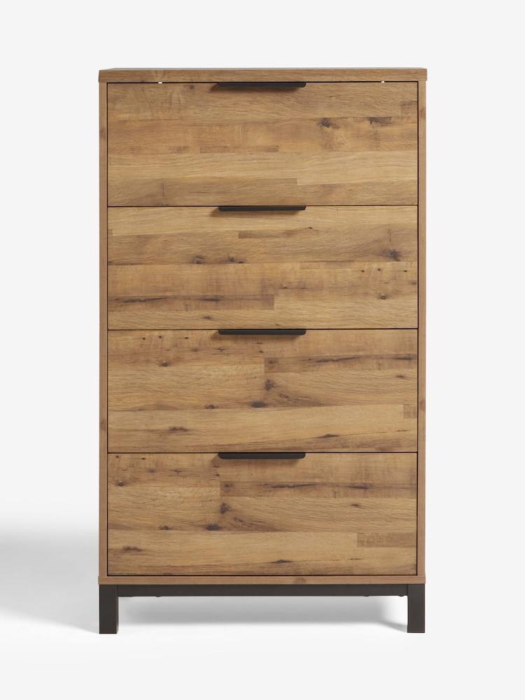 Dark Bronx Oak Effect 4 Drawer Tall Chest of Drawers - Image 2 of 7