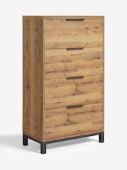 Dark Bronx Oak Effect 4 Drawer Tall Chest of Drawers - Image 3 of 7