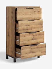 Dark Bronx Oak Effect 4 Drawer Tall Chest of Drawers - Image 4 of 7