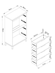 Dark Bronx Oak Effect 4 Drawer Tall Chest of Drawers - Image 6 of 7