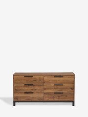 Dark Bronx Oak Effect 6 Drawer Wide Chest of Drawers - Image 5 of 8