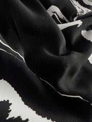 Navy Abstract Long Sleeve Column Mini Dress - Image 8 of 8