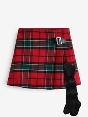 Red Check Skirt And Tights Set (3-16yrs) - Image 1 of 2