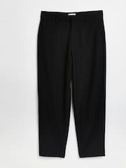 River Island Black Double Pleat Plissé 100% Cotton Trousers - Image 5 of 5