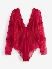 Lipsy Black Lace Long Sleeve Body - Image 5 of 5