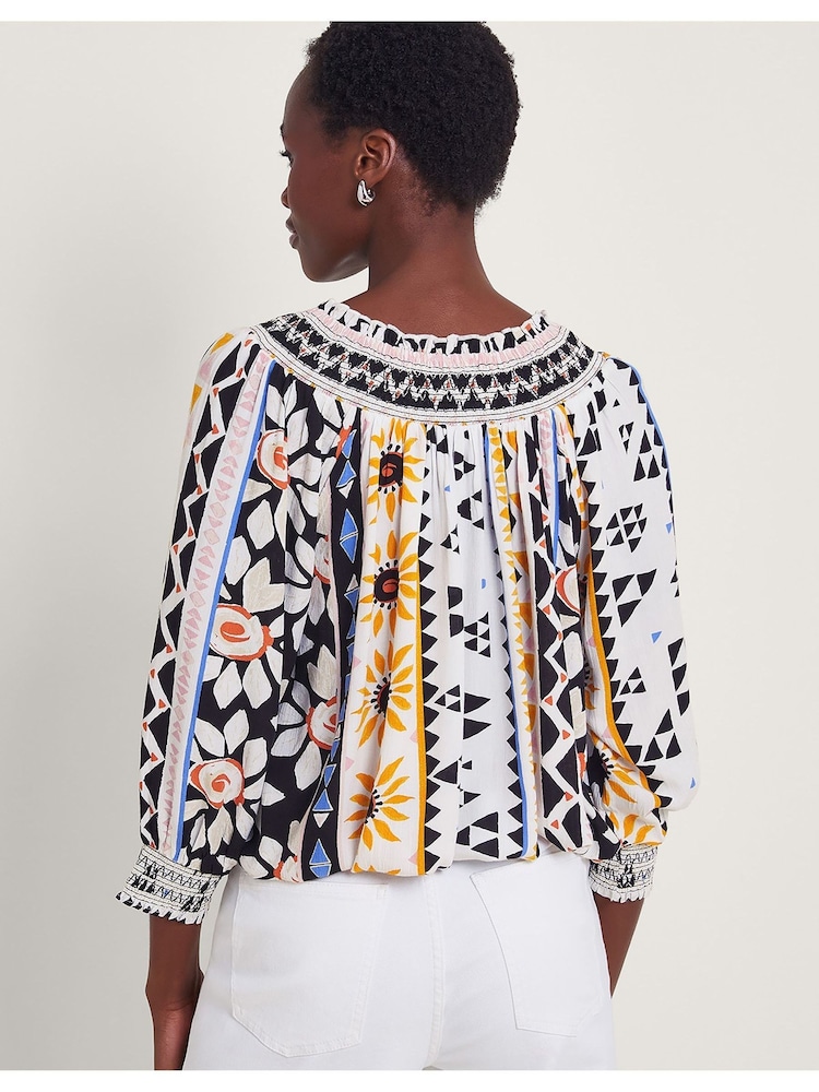 Monsoon Natural Corey Bubble Hem Top - Image 2 of 5