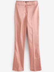 Blush Pink Satin Split Hem Trousers - Image 6 of 6
