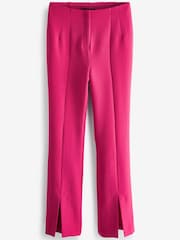 Bright Pink Smart Front Split Flare Trousers - Image 3 of 3