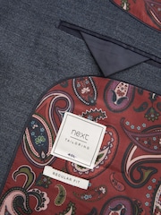 Blue Regular Fit Wool Blend Textured Suit: Jacket - Image 10 of 12