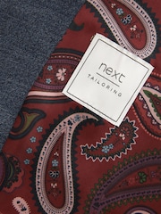 Blue Regular Fit Wool Blend Textured Suit: Waistcoat - Image 10 of 11
