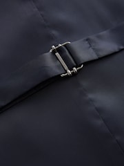 Blue Regular Fit Wool Blend Textured Suit: Waistcoat - Image 8 of 11