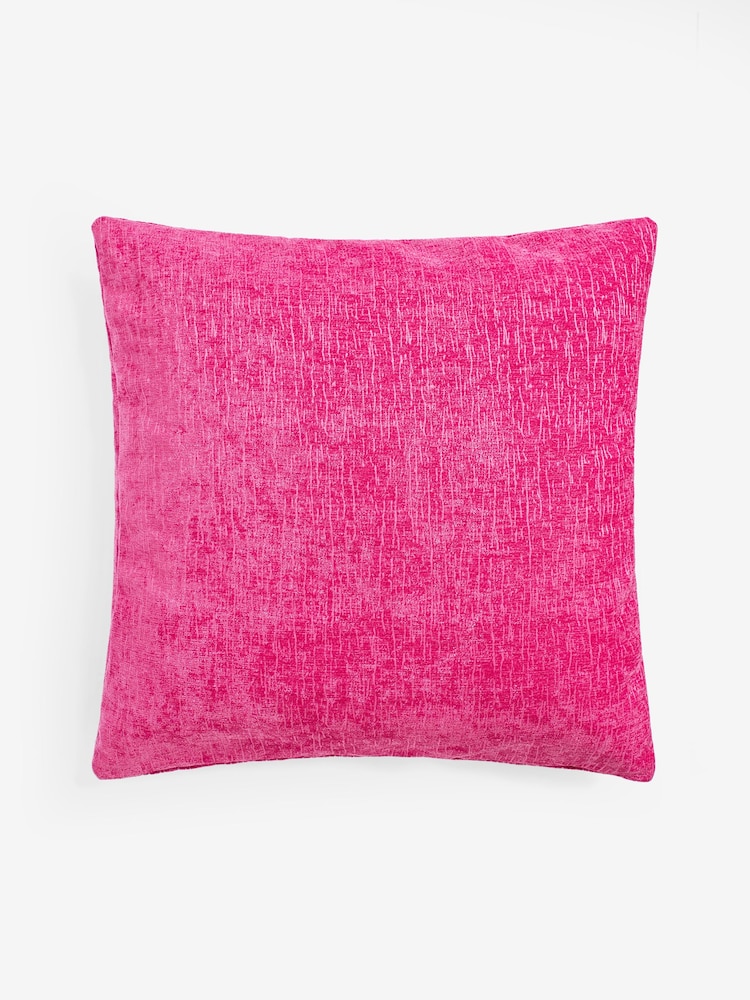 Fushsia Pink Heavyweight Chenille 59 x 59cm Cushion - Image 6 of 7