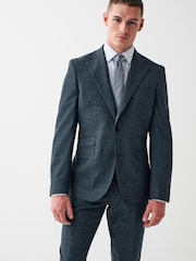 Grey Wool Blend Textured Suit: Jacket - Image 1 of 7