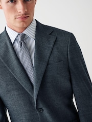Grey Wool Blend Textured Suit: Jacket - Image 4 of 7