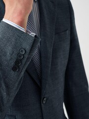 Grey Wool Blend Textured Suit: Jacket - Image 6 of 7