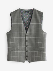 Grey Windowpane Check Suit: Waistcoat - Image 2 of 5
