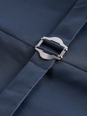 Navy Blue Windowpane Check Suit: Waistcoat - Image 6 of 8