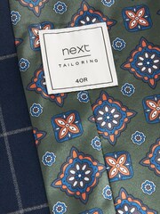 Navy Blue Windowpane Check Suit: Waistcoat - Image 8 of 8
