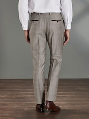 Taupe Brown Slim Fit Signature Empire Mills 100% Wool Check Suit: Trousers - Image 3 of 9