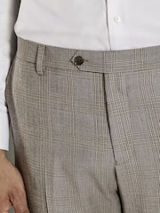 Taupe Brown Slim Fit Signature Empire Mills 100% Wool Check Suit: Trousers - Image 4 of 9