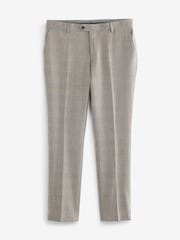 Taupe Brown Slim Fit Signature Empire Mills 100% Wool Check Suit: Trousers - Image 6 of 9