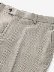 Taupe Brown Slim Fit Signature Empire Mills 100% Wool Check Suit: Trousers - Image 7 of 9