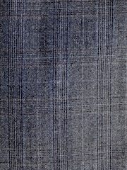Blue Slim Fit Signature Tollegno Wool Check Suit Jacket - Image 7 of 10