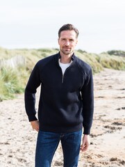 Celtic & Co. Mens Natural Ribbed Half Zip Jumper - Image 1 of 3