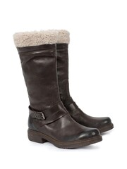 Celtic & Co. Brown Sheepskin Trim Cuff Long Boots - Image 3 of 5