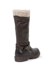 Celtic & Co. Brown Sheepskin Trim Cuff Long Boots - Image 4 of 5