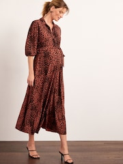Animal Print Maternity/Nursing Shirt Dress - Image 2 of 6