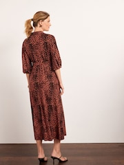Animal Print Maternity/Nursing Shirt Dress - Image 3 of 6
