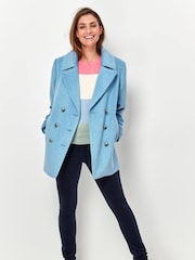 M&Co Blue Button Up Pea Coat - Image 2 of 5