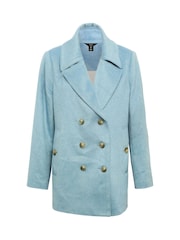M&Co Blue Button Up Pea Coat - Image 3 of 5