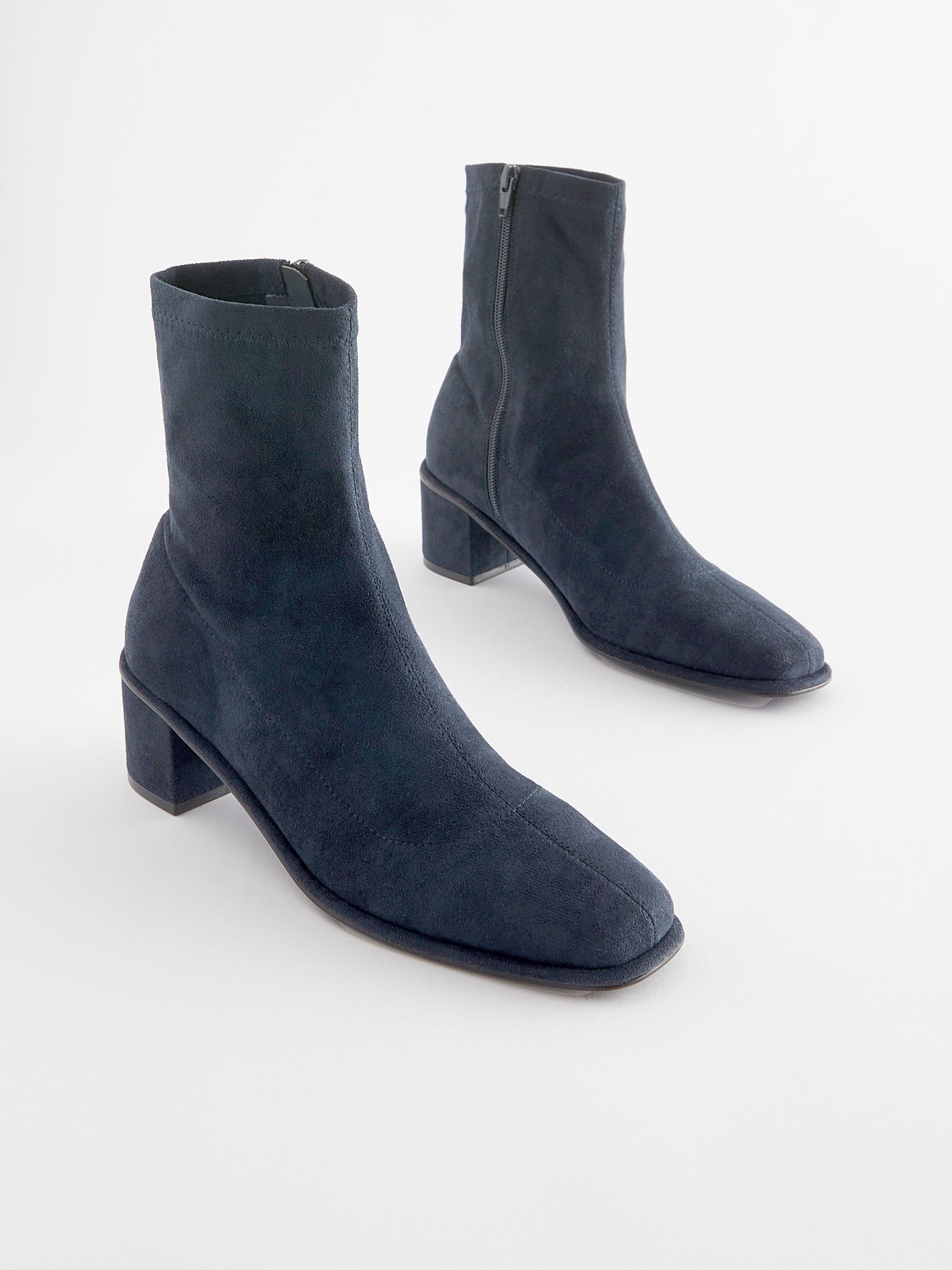 Navy blue wide fit boots shop