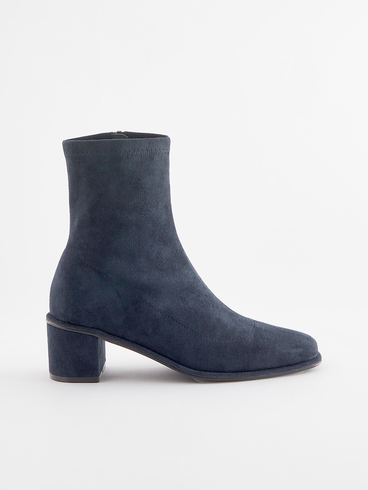 Navy Blue Regular/Wide Fit Forever Comfort® Sock Ankle Boots - Image 2 of 5