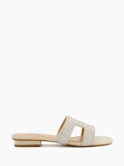 Dune London Silver Standard Fit Loupe Smart Slider Sandals - Image 3 of 6