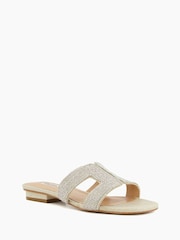 Dune London Silver Standard Fit Loupe Smart Slider Sandals - Image 4 of 6