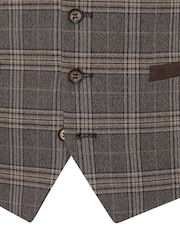 Skopes Brown Tailored Fit Ackley Check Suit: Waistcoat - Image 4 of 4
