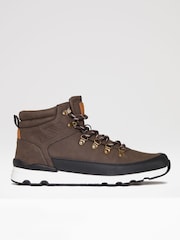 Threadbare Brown Contrast Sole Hiker Boots - Image 1 of 3