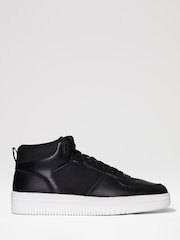 Threadbare Black Sport Panel High Top Trainers - Image 1 of 4